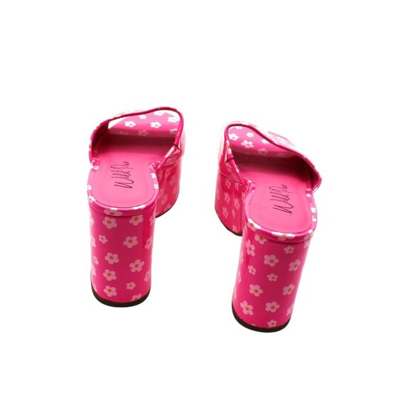 Wild Pair Womens Pink Round Toe Block Heel Slip on Heeled Sandals - Picture 7 of 7